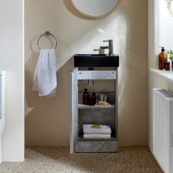 Mueble de Lavabo de Suelo -  400mm - Completo con Lavabo Disponible con Mueble y Lavabo en Distintos Acabados y Selección de Manijas - Cluo