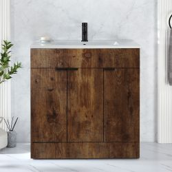 Mueble de Lavabo de Suelo de Suelo - 810mm Completo con Lavabo - Disponible con Distintas Manijas - Cluo