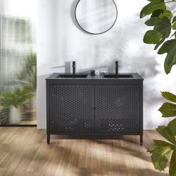 Mueble de Lavabo para Baño en Metal Negro de 1210mm - Selección de Lavabos Dobles Elements  -  Beswick
