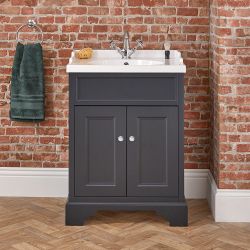 Mueble de Lavabo Tradicional Color Negro Gris de 635mm Completo con Lavabo - Manijas en Varios Acabados - Thornton