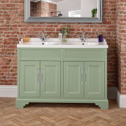 Mueble de Lavabo Tradicional - Negro Gris - 1210mm - Completo con Lavabo Doble - Selección de Distintas Manijas - Thornton