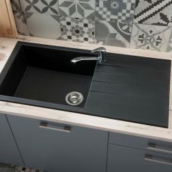 Rocklite Bredon - Fregadero de Cocina de Marterial Compuesto de 1 Seno con Escurridor Reversible - Selección de Acabados