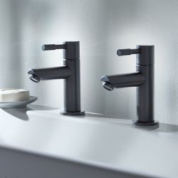 Par de Grifos Individuales para Bañera en Estilo Moderno - Negro - Nox