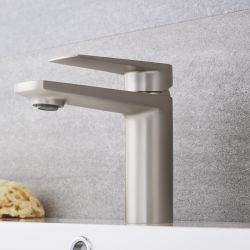Grifo Mezclador Monoforo de Color Níquel Cepillado para Lavabo - Harting