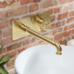Grifo Mezclador Mural para Lavabo en Estilo Industrial - Disponible en Distintos Acabados  - Zandra