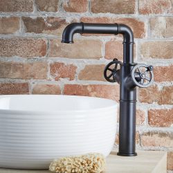 Mezclador Monoforo Alto para Lavabo en Estilo industrial - Disponible en Distintos Acabados  - Zandra