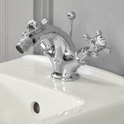 Hudson Reed Elizabeth - Grifo Mezclador para Bidé Monoforo Tradicional con Manijas en Cruceta - Disponible en Distintos Acabados 