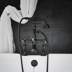 Hudson Reed Elizabeth - Grifo Mezclador para Bañera con Telefonillo Diseño Tradicional con Manijas en Cruceta - Disponible en Distintos Acabados 