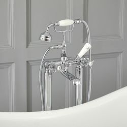Hudson Reed Elizabeth - Mezclador de Bañera Autoportante Tradicional con Manijas en Cruceta - Disponible en Distintos Acabados 