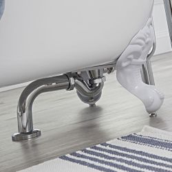 Sifón de Botella Bajo para Bañera Independiente en Estilo Tradicional con Tubo de Salida - Cromado - Elizabeth