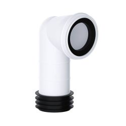 Manguito Conector de 90 Grados para WC - Blanco - Cranplas
