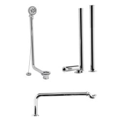 Conjunto de Accesorios de Lujo para Bañeras Exentas con Válvula de Desagüe, Rebosadero de Retención,Ssifón de Botella y Tubo de Salida