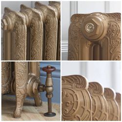 Radiador de Hierro Fundido de 950mm - Acabado Dorado Quemado - Charlotte - Disponible en Distintas Medidas