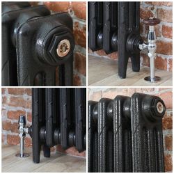 Radiador de Hierro Fundido de 3 Columnas - 760mm Tall - Grafito Antiguo - Disponible en Distintas Medidas - Mercury