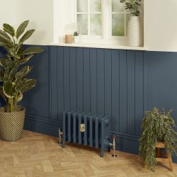 Radiador de 4 Columnas en Hierro Fundido - Altura de 357mm - Color Azul Hague Blue de Farrow & Ball - Isabel