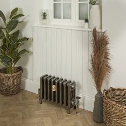 Radiador de Hierro Fundido de 4 Columnas - Altura de 357mm - Acabado Metal Gris Lúcido - Isabel
