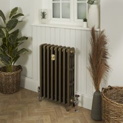 Radiador de Hierro Fundido de 4 Columnas - Altura de 660mm - Acabado Color Latón Natural - Isabel