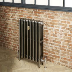 Radiador de Hierro Fundido de 4 Columnas - Altura de 560mm - Acabado Metal Gris Lúcido - Mercury