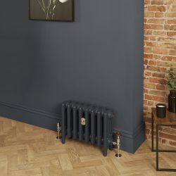 Radiador de Hierro Fundido de 4 Columnas - Altura de 360mm - Acabado de Color Gris Railings Grey de Farrow & Ball - Mercury