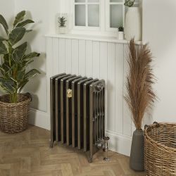 Radiador de Hierro Fundido de 6 Columnas - Altura de 660mm - Acabado Metal Gris Lúcido - Isabel