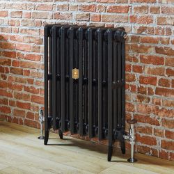 Radiador de Hierro Fundido con Columnas Clásicas- Altura de 660mm - Negro - Disponible en Distintas Medidas - Victoria