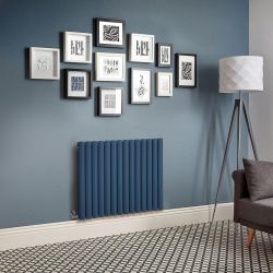 Radiador de Diseño Eléctrico Horizontal - Color Azul (Deep Sea Blue) Altura de 635mm - Disponible en Distintas Medidas, Opción de Termostato y Oculta Cables - Revive - Fabricado por Ecoso de Hudson Reed