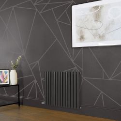 Radiador de Diseño Eléctrico Horizontal - Color Gris (Carbon Grey) Altura de 635mm - Disponible en Distintas Medidas, Opción de Termostato y Oculta Cables - Revive - Fabricado por Ecoso de Hudson Reed