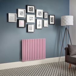  Radiador de Diseño Eléctrico Horizontal - Color Rosa (Camellia Pink) Altura de 635mm - Disponible en Distintas Medidas, Opción de Termostato y Oculta Cables - Revive - Fabricado por Ecoso de Hudson Reed