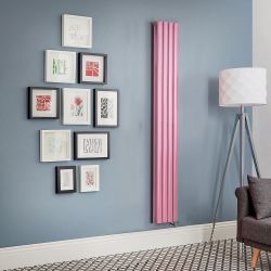 Radiador de Diseño Eléctrico Vertical - Color Rosa (Camellia Pink) - Disponible en Distintas Medidas, Opción de Termostato y Oculta Cables - Revive - ECOSO de Hudson Reed