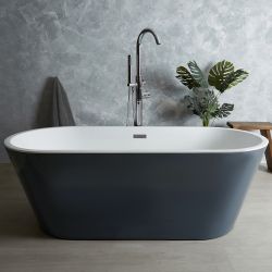 Bañera Exenta Moderna de 1695mm x750 mm Color Gris Piedra Opaco - Witton
