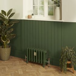 Radiador de Hierro Fundido de 4 Columnas - Altura de 357mm - Color Verde Duck Green de Farrow & Ball - Isabel