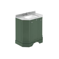 Mueble de Lavabo Tradicional Angular - 770mm con Encimera de Mármol Gris - Disponible en Distintos Acabados y con Selección de Lavabo - Old London