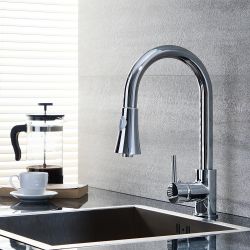 Grifo Mezclador de Cocina Moderno con Ducha de mano Extraíble - Cromado - Como