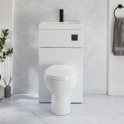 Conjunto de Baño Completo con Mueble de Lavabo y Mueble para WC con Inodoro Select - 500mm x 890mm - Disponible en Distintos Acabados - Cluo