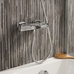 Mezclador de Ducha Termostático en Barra Cuadrado Moderno con Llenador de Bañera - Disponible en Distintos Acabados  - Tolima