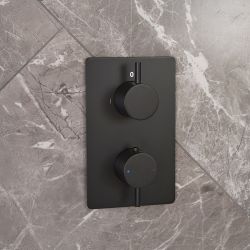 Mezclador de Ducha Termostático Moderno de 2 Salidas con Desviador - Disponible en Distintos Acabados - Otto
