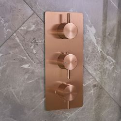 Mezclador de Ducha Termostático Moderno de 3 Salidas con Desviador - Disponible en Distintos Acabados - Otto