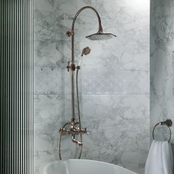 Columna de Ducha con Mezclador de Bañera Mural Completo con Alcachofa de Ducha y Kit de Ducha con Telefonillo en Estilo Art Deco - Selección de Acabados  - Earlham
