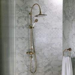 Columna de Ducha en Estilo Art Deco con Mezclador de Ducha Termostático Expuesto (2 Salidas) - Selección de Acabados  - Earlham