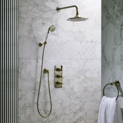 Mezclador de Ducha Termostático con Alcachofa de Ducha y Telefonillo de Ducha Art Deco (2 Salidas) - Selección de Acabados  - Earlham