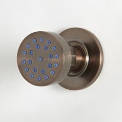 Jet de Ducha de Hidromasaje Tradicional Redondo con Acabado Efecto Bronce Bruñido - Elizabeth