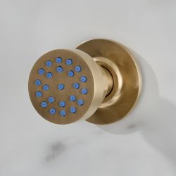 Jet de Ducha de Hidromasaje Redondo - Oro Satinado