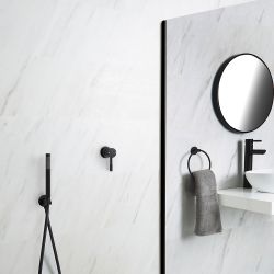 Llave de Ducha Manual Empotrable de 1 Función Negra con Telefonillo - Nox