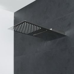 Alcachofa de Ducha Rectangular Extraplana de Doble Función 500mm x 200mm Efecto Lluvia y Cascada - Kubix