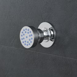 Conjunto de Ducha Cromado Moderno con Mezclador de Ducha Termostático Redondo Triple de 2 Funciones con Telefonillo de Ducha y Jets de Ducha - Como
