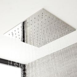 Conjunto de Ducha Termostático de 3 Funciones con Alcachofa de Ducha Empotrable de 400mm, Ducha de Mano y Jets de Ducha - Kubix
