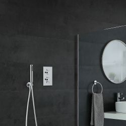 Conjunto de Ducha Termostático de 1 Función con Ducha de Mano y Flexo de Ducha