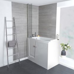 Bañera de Inmersión para un Fácil Acceso de 1210mm x 650mm - Disponible con Mampara de Bañera y Versión Izquierda / Derecha - Merso