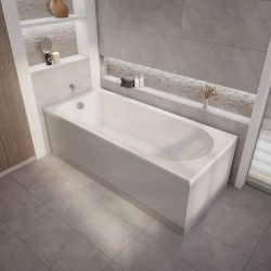Bañera Moderna con Un Respaldo Lateral - Disponible en Distintas Medidas y con Selección de Faldones - Covelly