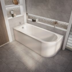 Bañera de Esquina Moderna con Sección Interna Oval Versión Derecha - 1700mm x 725mm - Disponible en Versión Izquierda / Derecha - Otterton